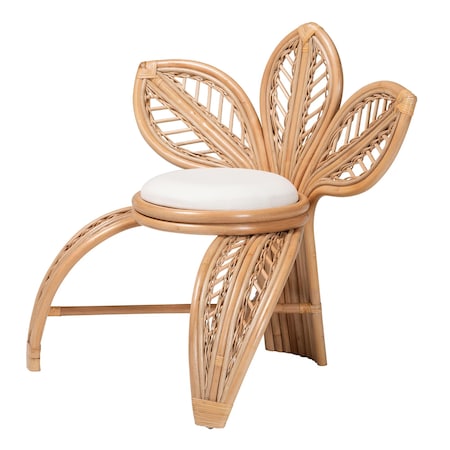 Bali & Pari Gresham Modern Bohemian Natural Rattan Leaf Accent Chair 238-13409-ZORO